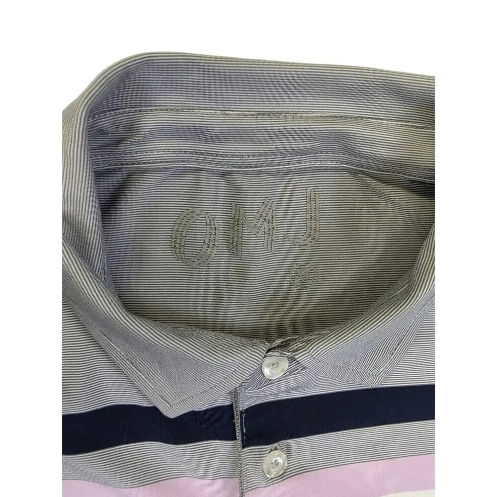 OMJ Clothing Mens XL Short Sleeve Button Down Shirt Grey